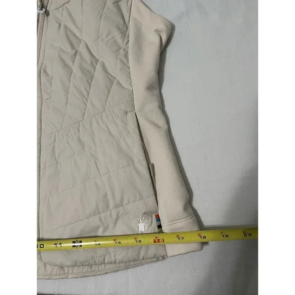 Smartwool Women's Off White Smartloft Hoodie Vest XS Nano Puffer Quilted Zip - Picture 8 of 9